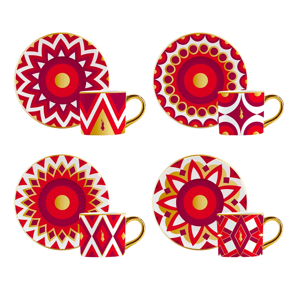 Set 4 Tazzine Rosse - Tombola 3 Set 4 Tazzine Rosse - Tombola