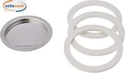 RICAMBI CAFFETTIERA DA 6 TAZZE GUARNIZIONI GOMMA + FILTRO