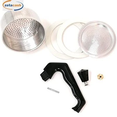 RICAMBI CAFFETTIERA: IMBUTO, MANICO E POMOLO DA 3 TAZZE 3 RICAMBI CAFFETTIERA: IMBUTO, MANICO E POMOLO DA 3 TAZZE