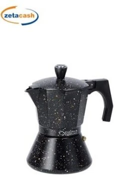 CAFFETTIERA ALLUMINIO PER INDUZIONE 6 TAZZE NERA