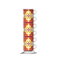 Set 6 Tazzine Da Caffè Impilabili Arancio